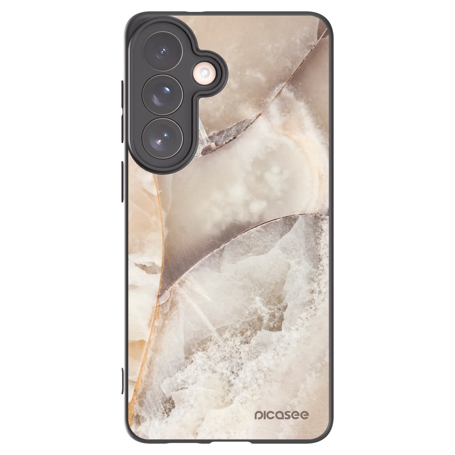 Picasee crna silikonska maskica za Samsung Galaxy S26+ - Cream marble