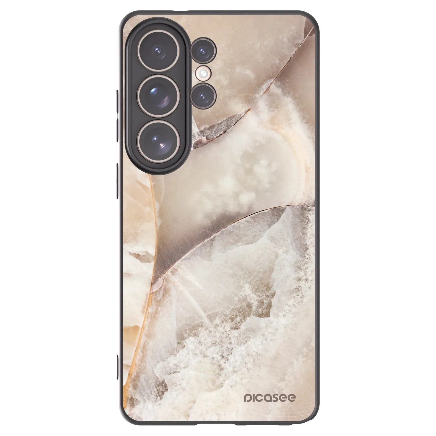 Picasee crna silikonska maskica za Samsung Galaxy S26 Ultra - Cream marble