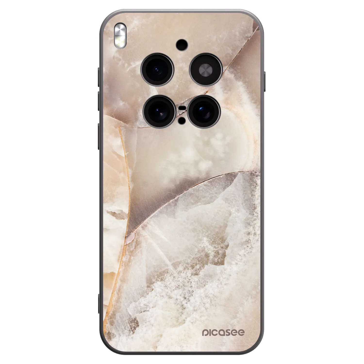 Picasee crna silikonska maskica za Vivo X300 Pro - Cream marble