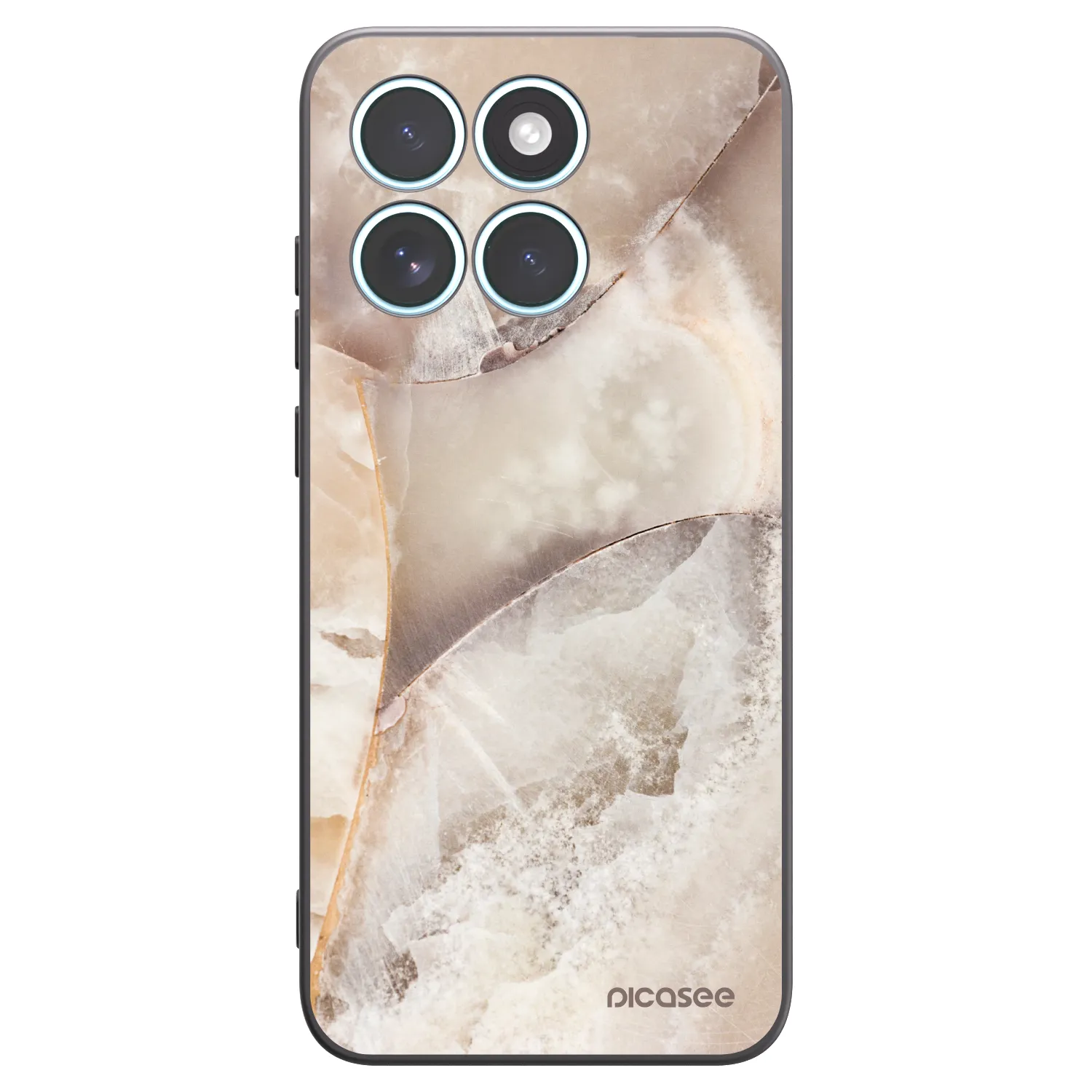 Picasee crna silikonska maskica za Motorola Edge 70 Fusion - Cream marble