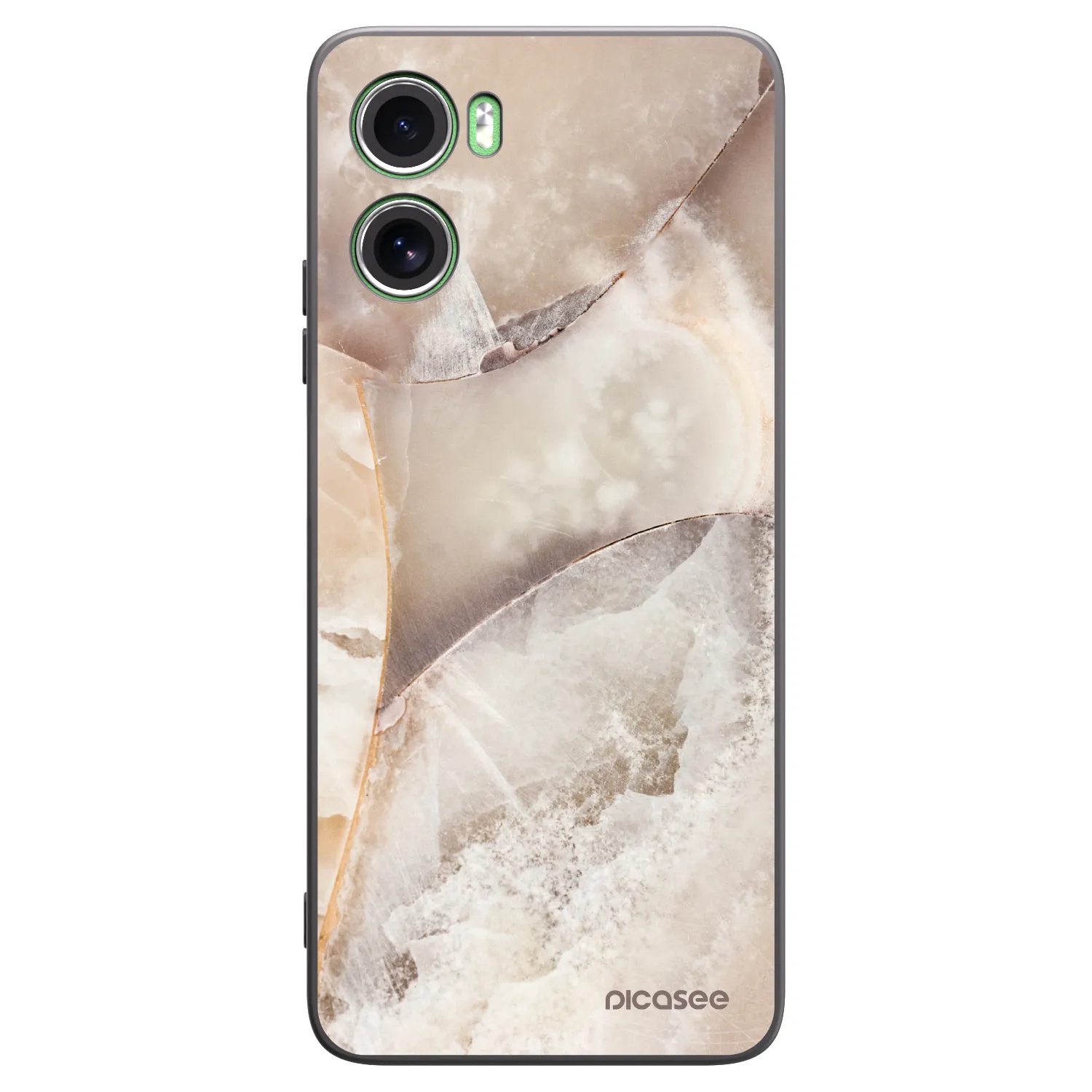 Picasee crna silikonska maskica za Motorola Moto G06 - Cream marble