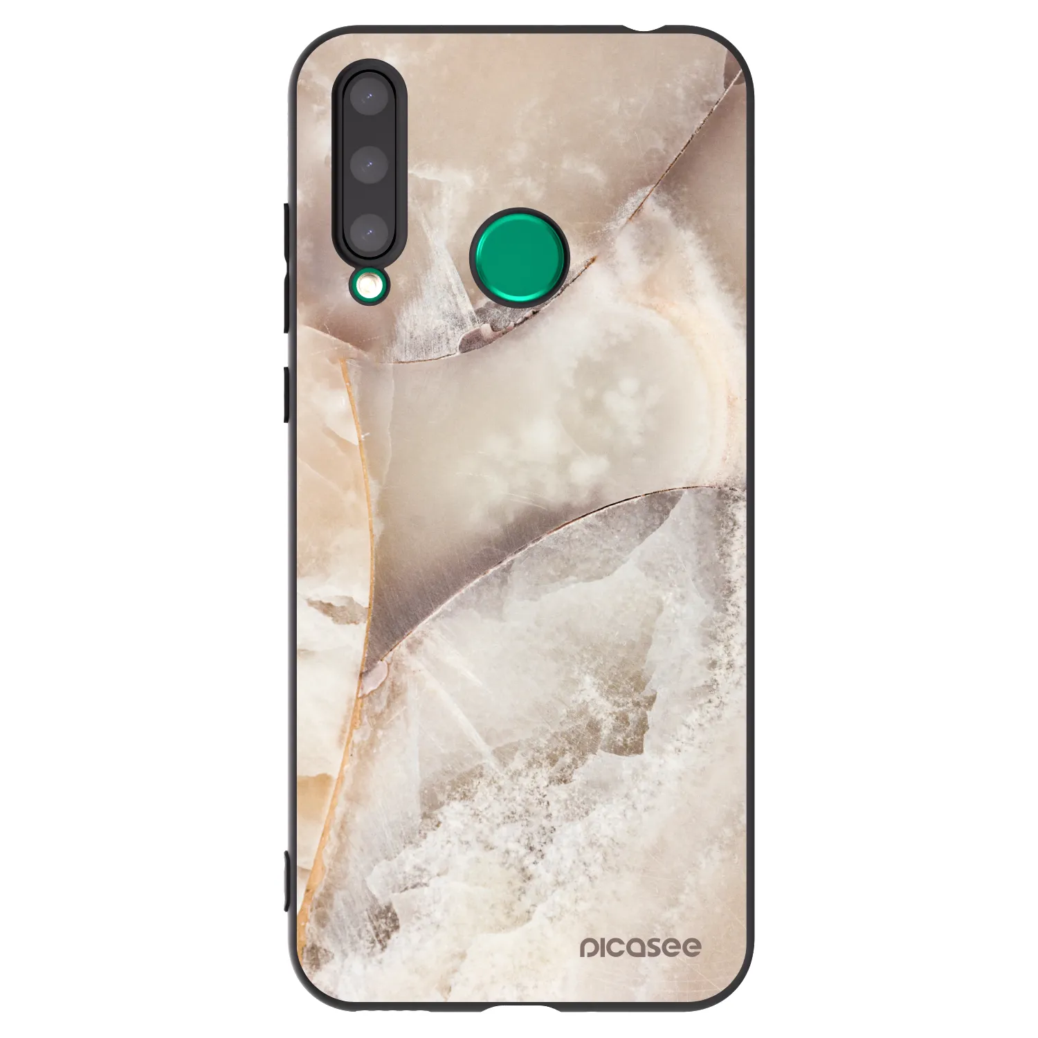Picasee crna silikonska maskica za Honor 20 Lite - Cream marble