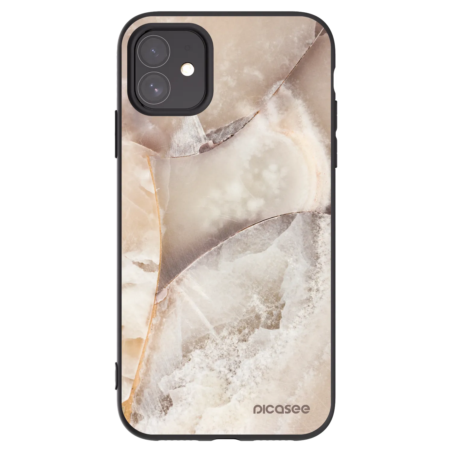 Picasee crna silikonska maskica za Apple iPhone 11 - Cream marble