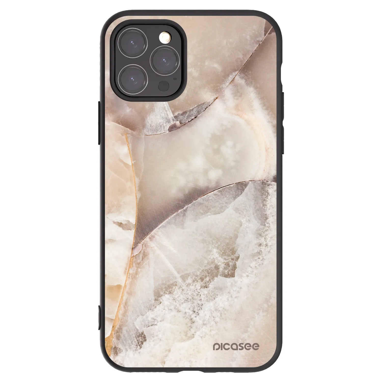 Picasee crna silikonska maskica za Apple iPhone 11 Pro - Cream marble