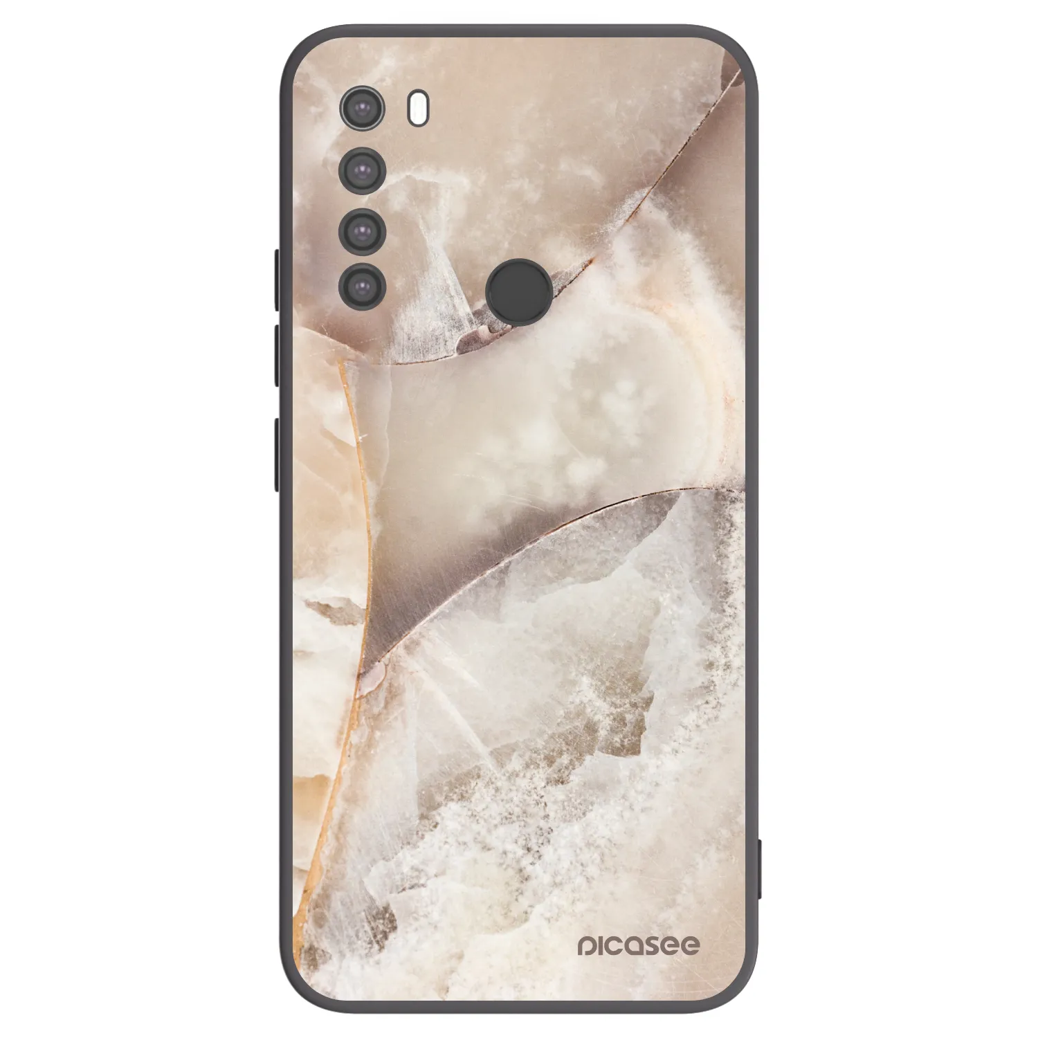 Picasee crna silikonska maskica za Xiaomi Redmi Note 8 - Cream marble