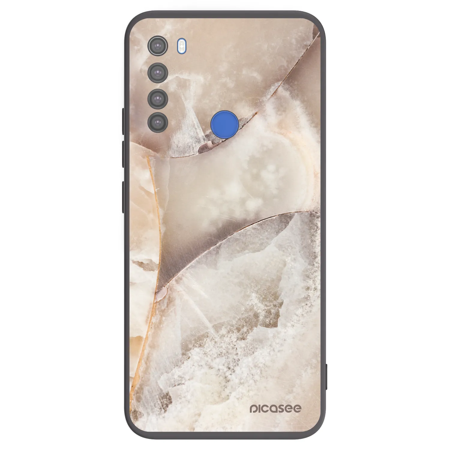 Picasee crna silikonska maskica za Xiaomi Redmi Note 8T - Cream marble