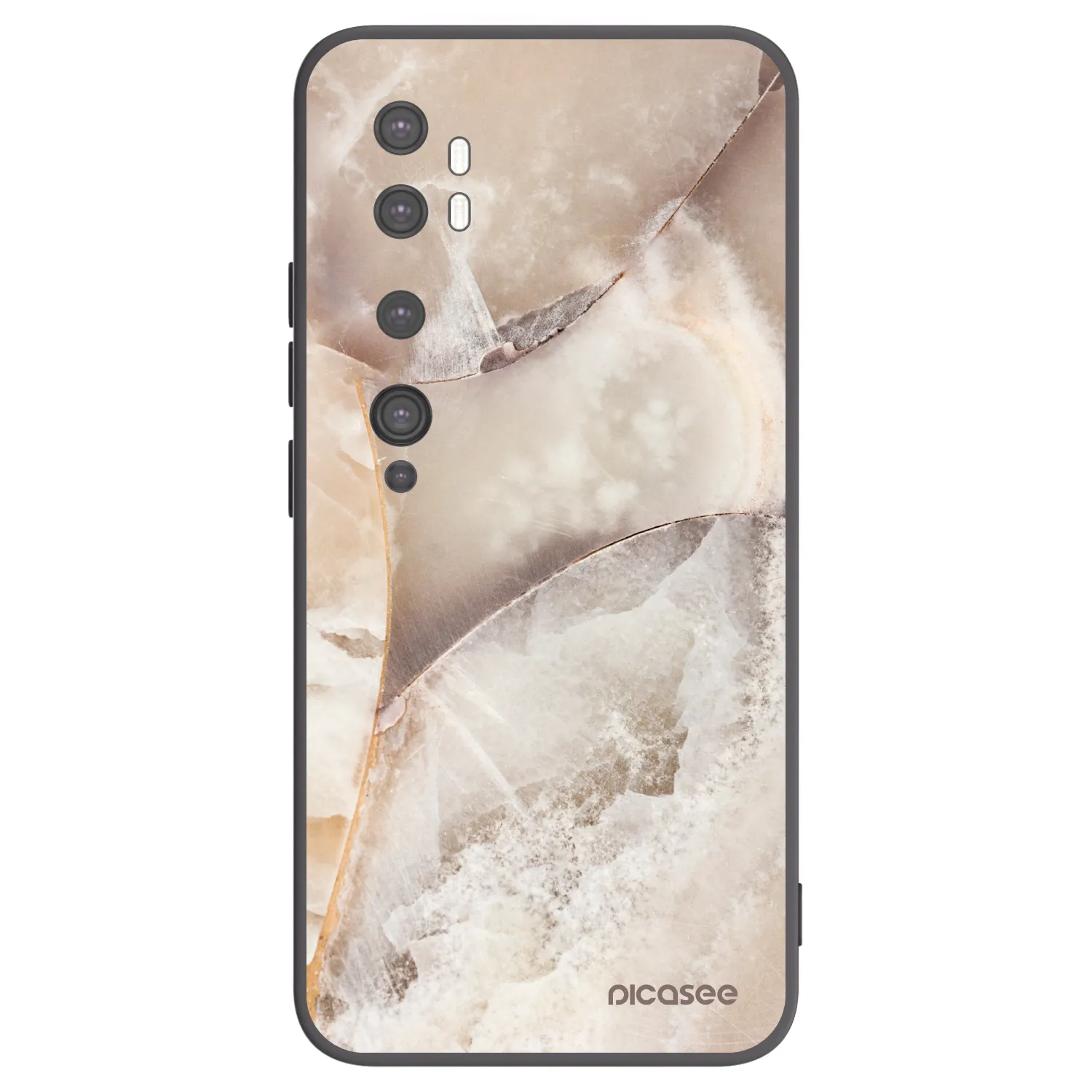 Picasee crna silikonska maskica za Xiaomi Mi Note 10 (Pro) - Cream marble