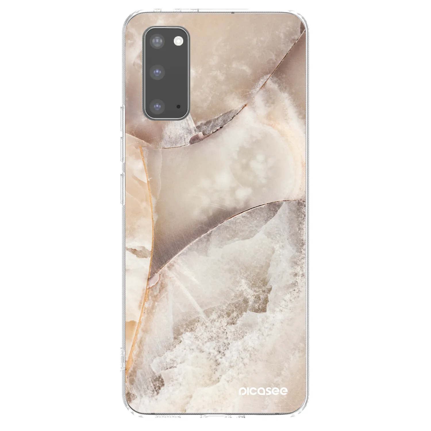 Picasee silikonska prozirna maskica za Samsung Galaxy S20 G980F - Cream marble