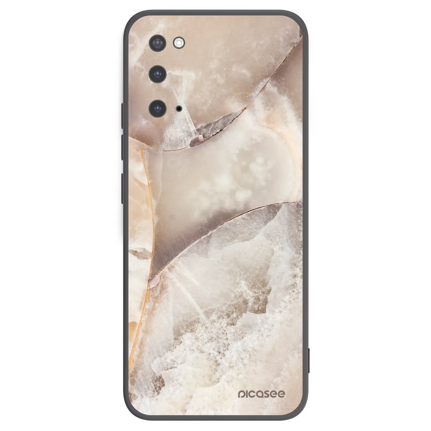 Picasee crna silikonska maskica za Samsung Galaxy S20 G980F - Cream marble
