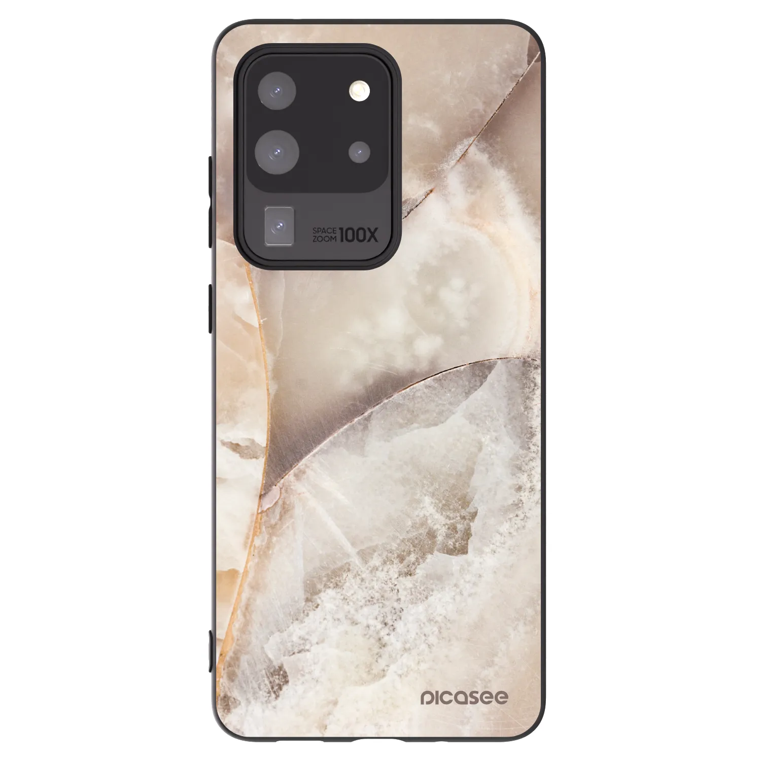 Picasee crna silikonska maskica za Samsung Galaxy S20 Ultra 5G G988F - Cream marble