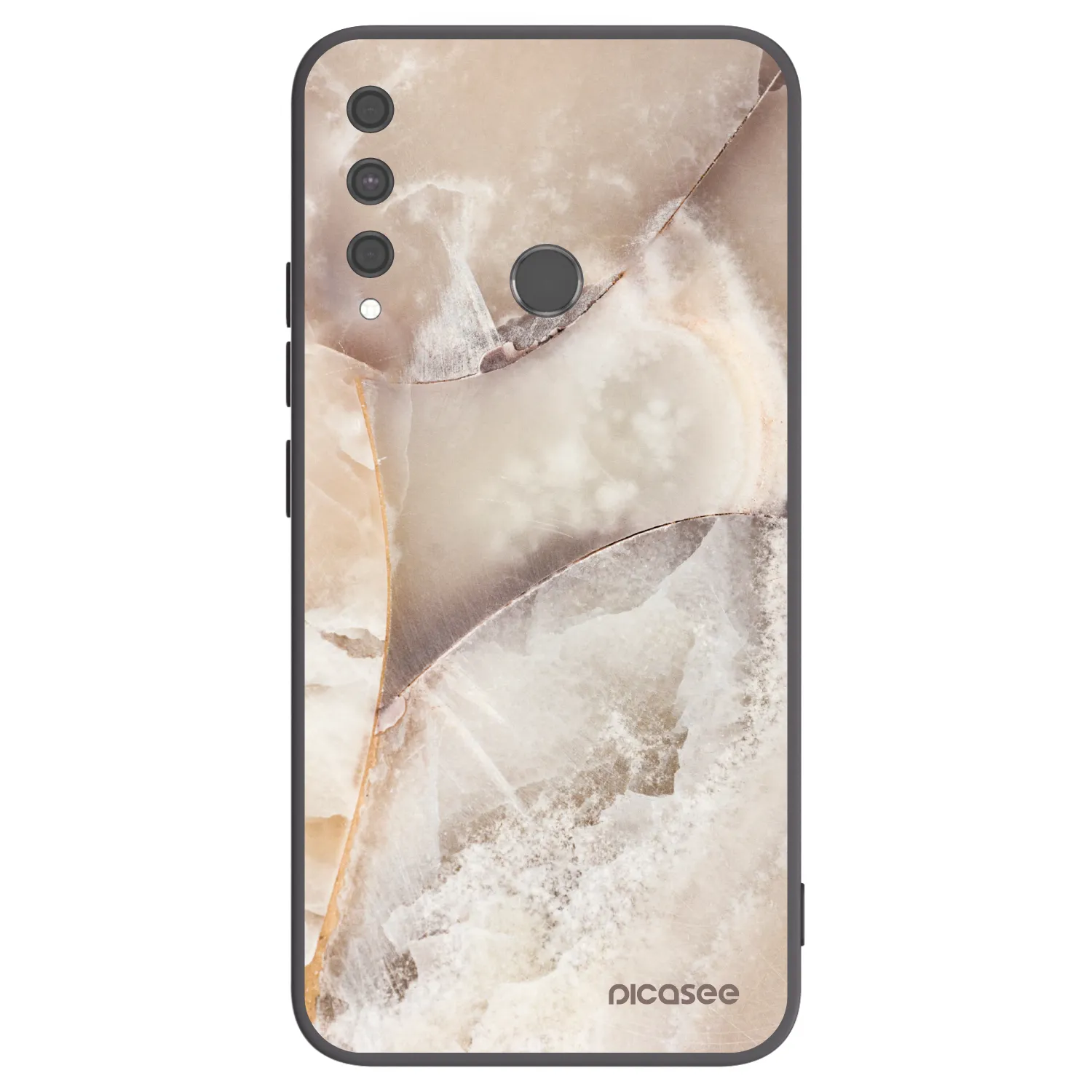 Picasee crna silikonska maskica za Huawei P40 Lite E - Cream marble
