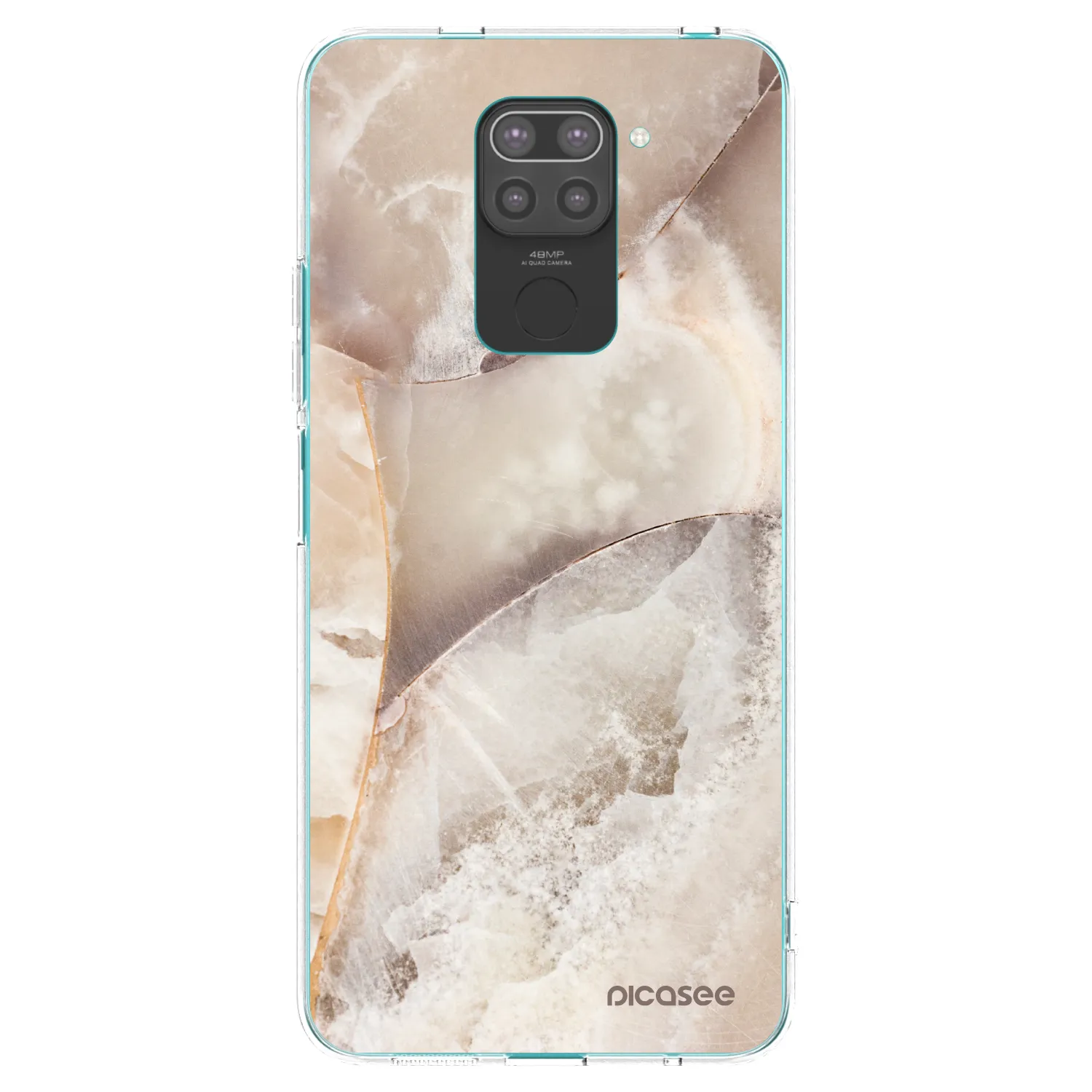 Picasee crna silikonska maskica za Xiaomi Redmi Note 9 - Cream marble