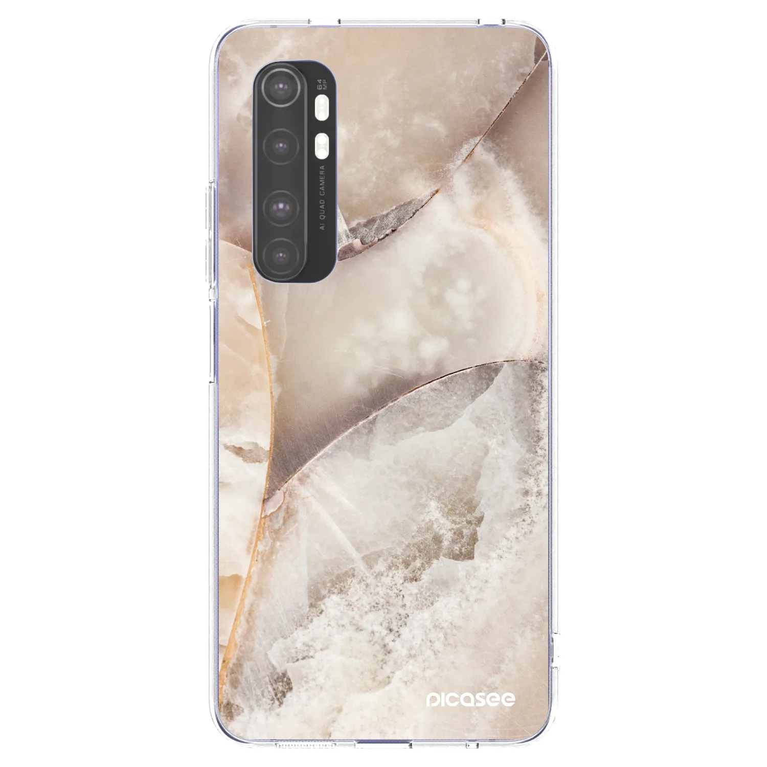 Picasee silikonska prozirna maskica za Xiaomi Mi Note 10 Lite - Cream marble