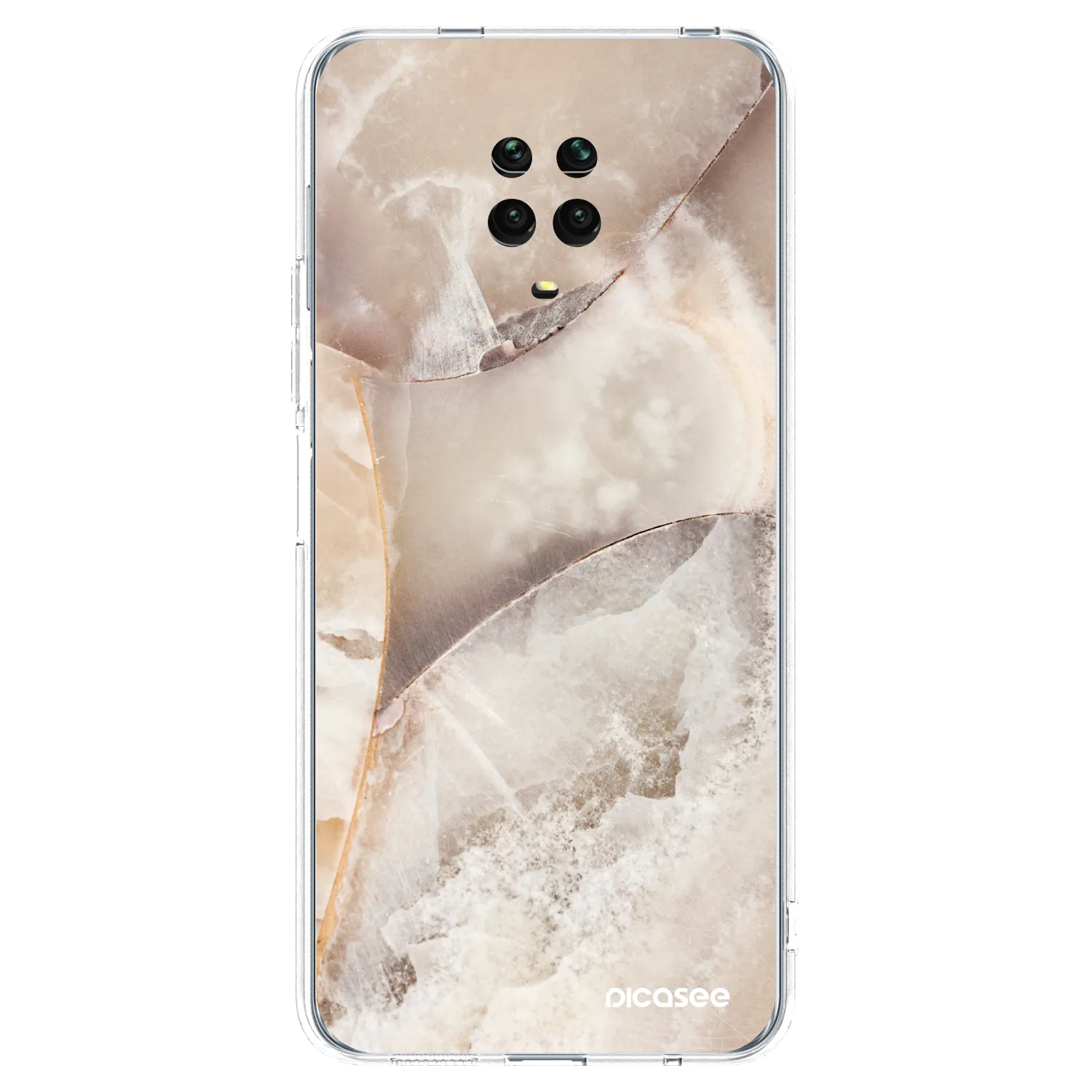 Picasee silikonska prozirna maskica za Xiaomi Redmi Note 9S - Cream marble