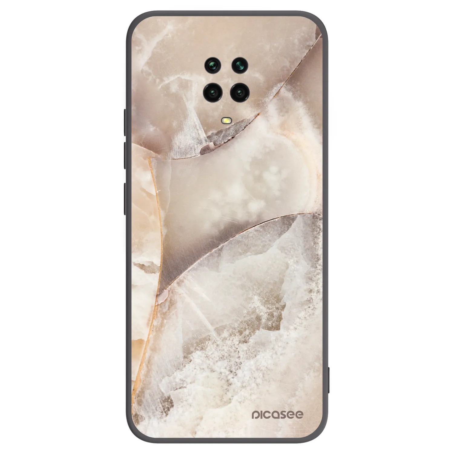 Picasee crna silikonska maskica za Xiaomi Redmi Note 9S - Cream marble