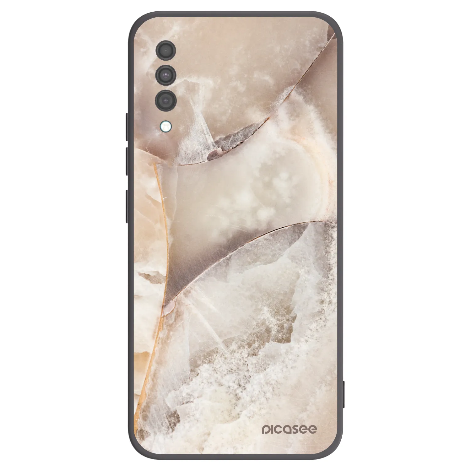 Picasee crna silikonska maskica za Samsung Galaxy A30s A307F - Cream marble