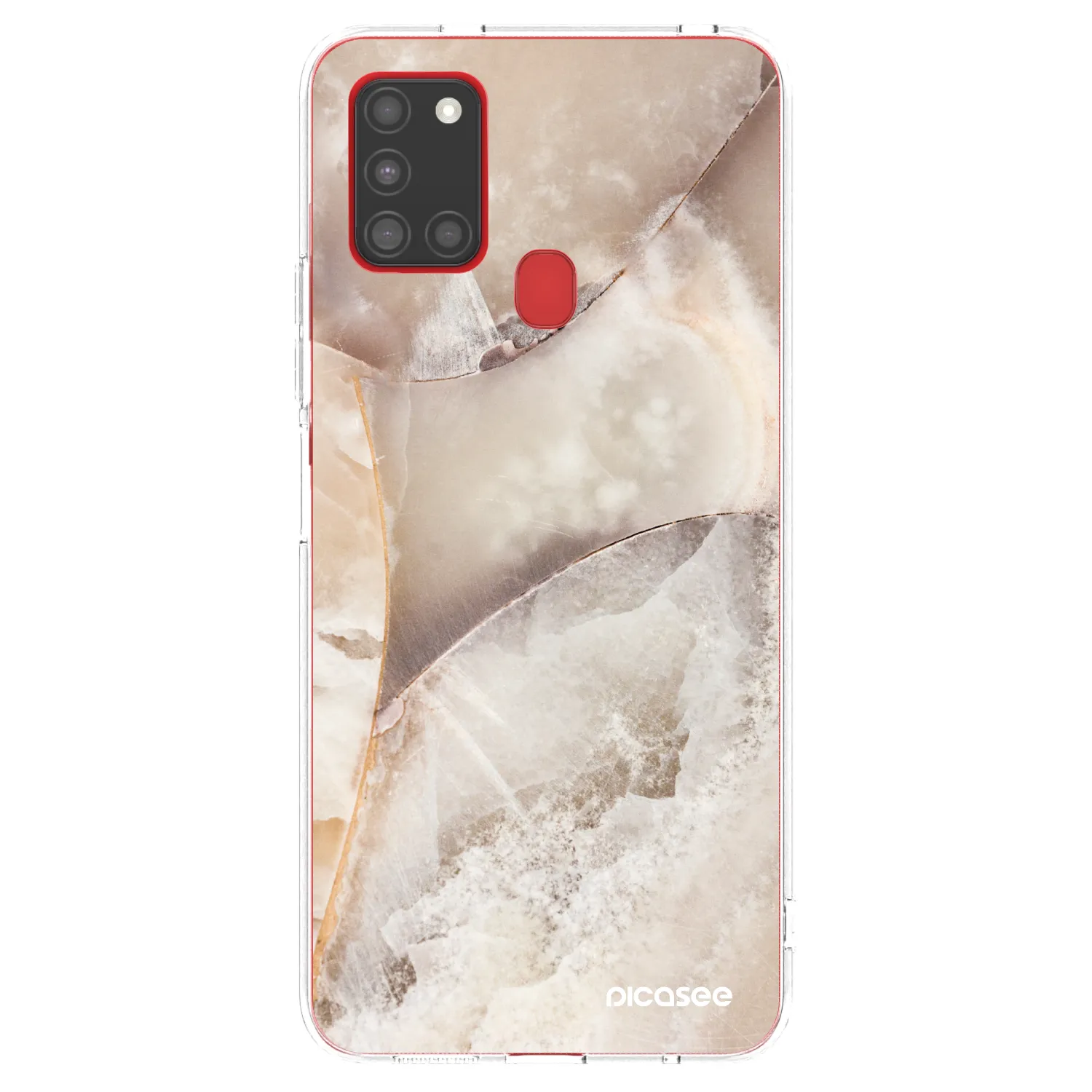 Picasee silikonska prozirna maskica za Samsung Galaxy A21s - Cream marble