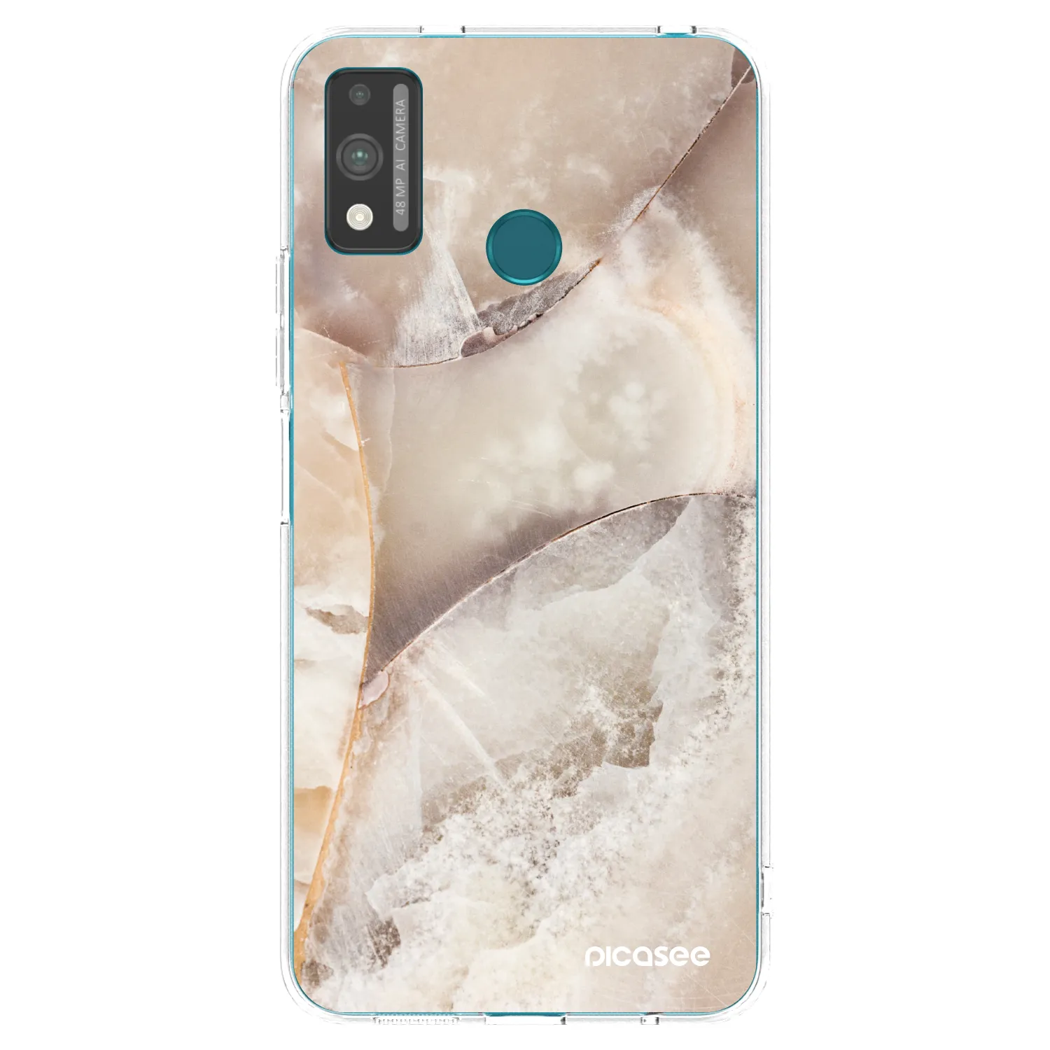 Picasee silikonska prozirna maskica za Honor 9X Lite - Cream marble