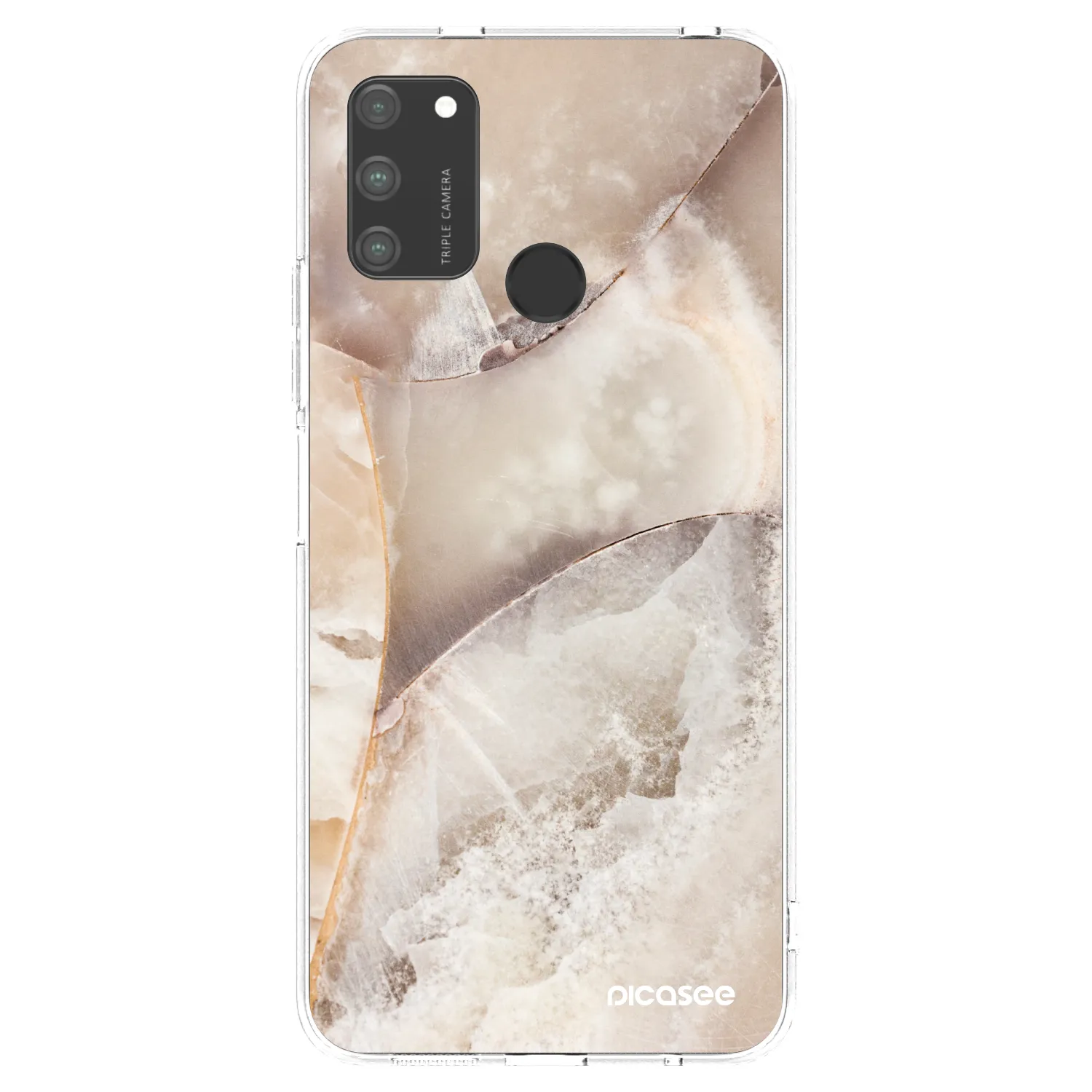 Picasee silikonska prozirna maskica za Honor 9A - Cream marble