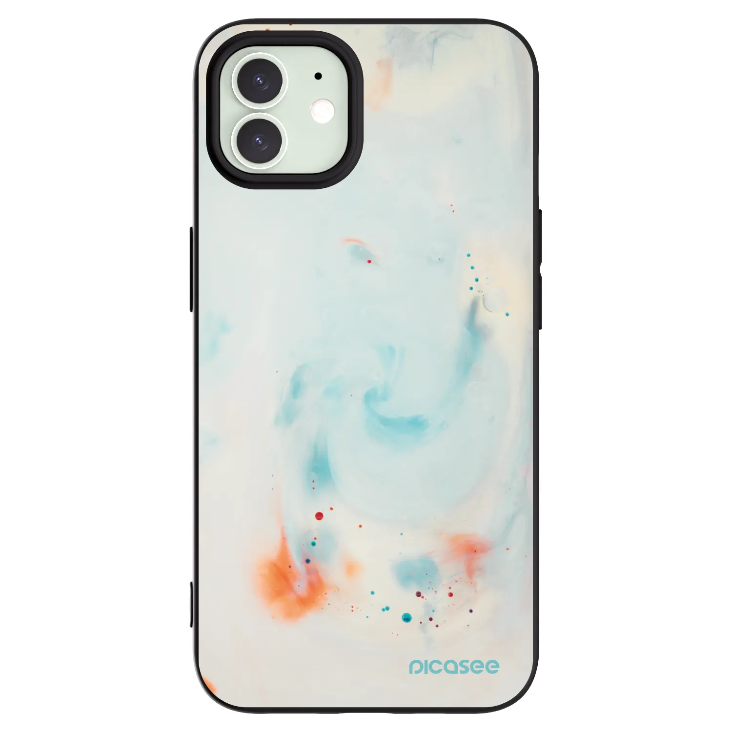 Picasee crna silikonska maskica za Apple iPhone 12 - Splash