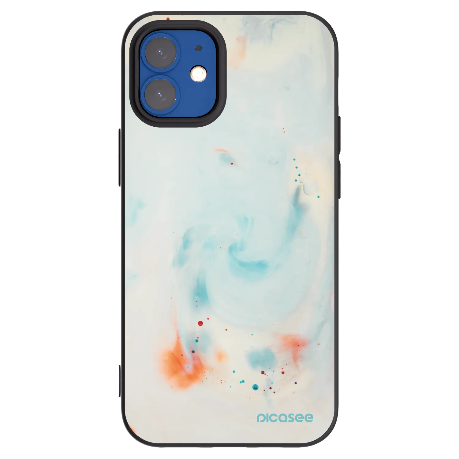 Picasee crna silikonska maskica za Apple iPhone 12 mini - Splash