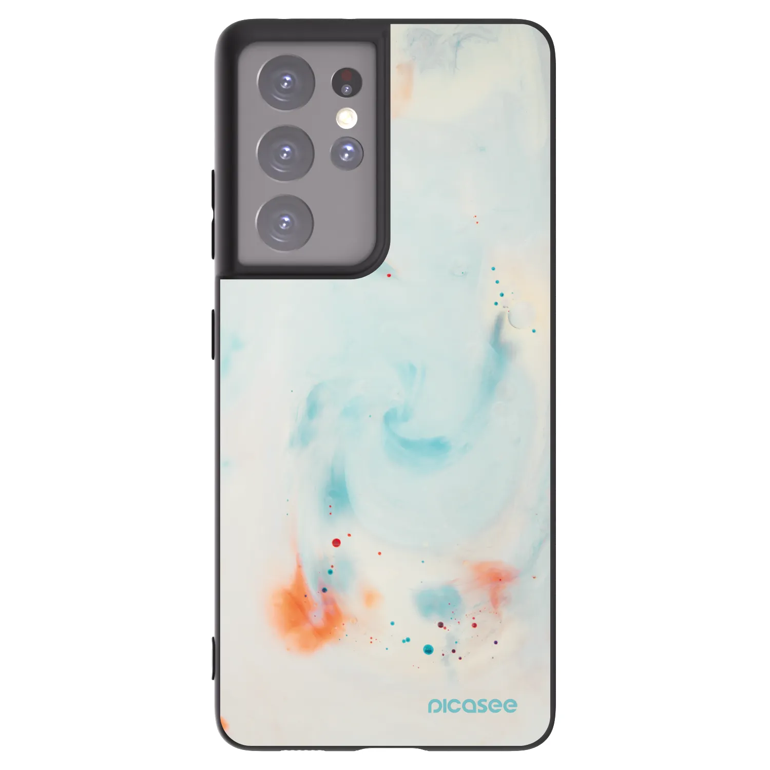 Picasee crna silikonska maskica za Samsung Galaxy S21 Ultra 5G G998B - Splash