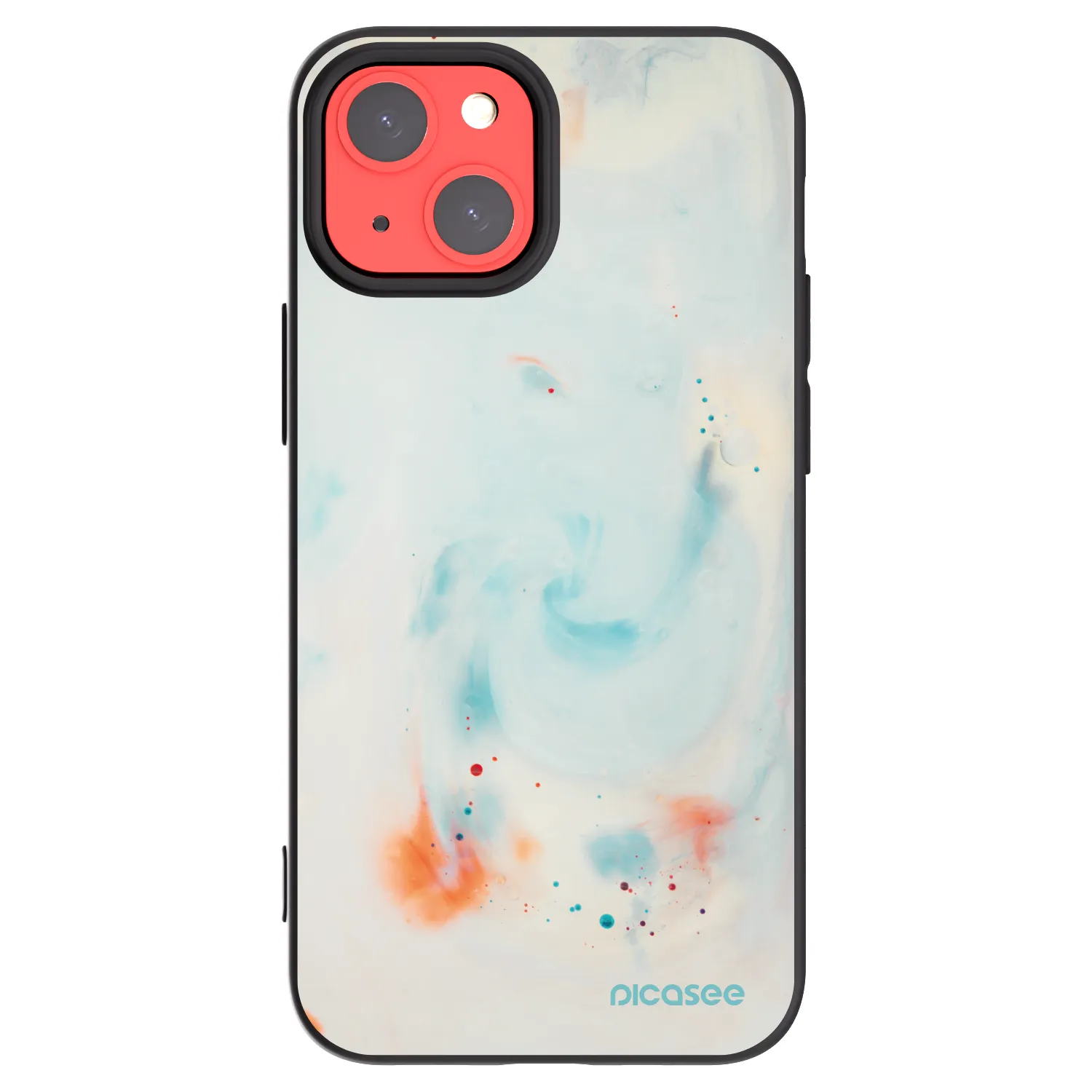 Picasee crna silikonska maskica za Apple iPhone 13 mini - Splash