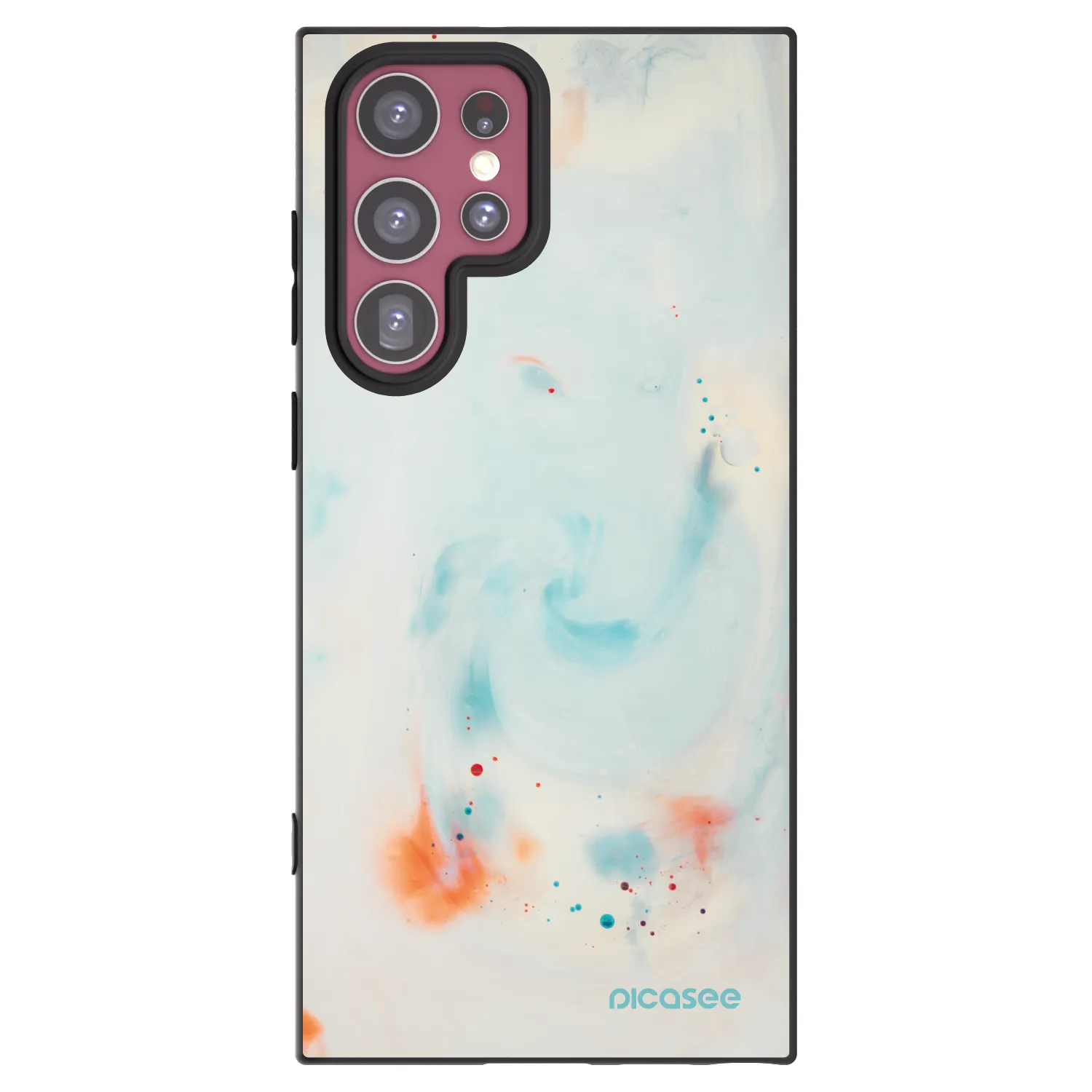 Picasee crna silikonska maskica za Samsung Galaxy S22 Ultra 5G - Splash