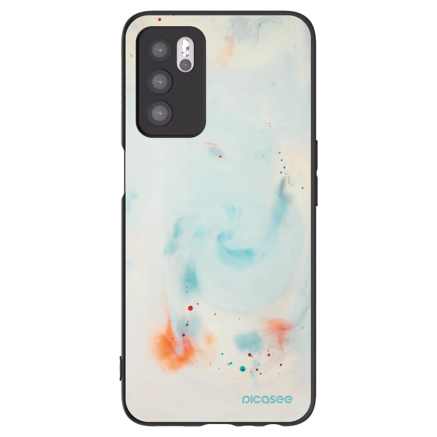 Picasee crna silikonska maskica za OPPO A16s - Splash