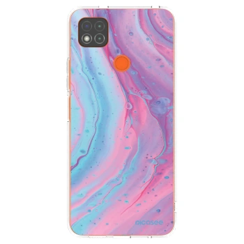 Picasee silikonska prozirna maskica za Xiaomi Redmi 9C - Pink liquid