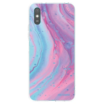 Picasee silikonska prozirna maskica za Xiaomi Redmi 9A - Pink liquid