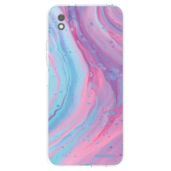 Picasee crna silikonska maskica za Xiaomi Redmi 9A - Pink liquid