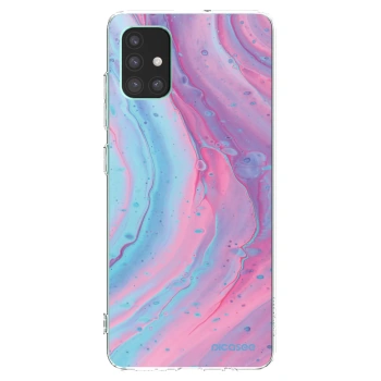 Picasee silikonska prozirna maskica za Samsung Galaxy M51 M515F - Pink liquid