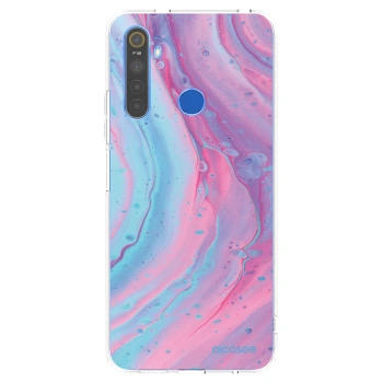 Picasee silikonska prozirna maskica za Realme 5 - Pink liquid