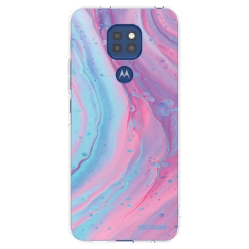 Picasee silikonska prozirna maskica za Motorola Moto G9 Play - Pink liquid