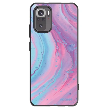 Picasee crna silikonska maskica za Xiaomi Redmi Note 10 - Pink liquid