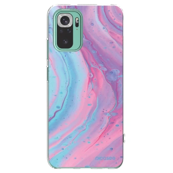 Picasee silikonska prozirna maskica za Xiaomi Redmi Note 10 Pro - Pink liquid