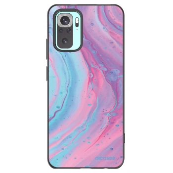 Picasee crna silikonska maskica za Xiaomi Redmi Note 10 Pro - Pink liquid