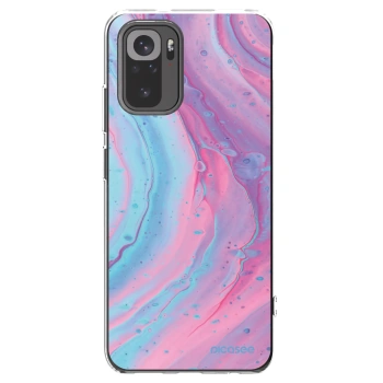 Picasee silikonska prozirna maskica za Xiaomi Redmi Note 10S - Pink liquid