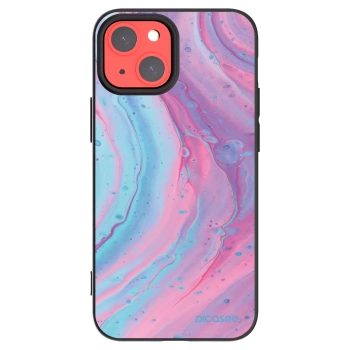 Picasee crna silikonska maskica za Apple iPhone 13 mini - Pink liquid