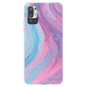 Picasee silikonska prozirna maskica za Xiaomi Redmi Note 10 5G - Pink liquid