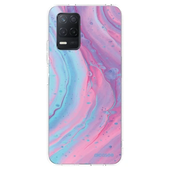 Picasee silikonska prozirna maskica za Realme 8 5G - Pink liquid