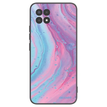 Picasee crna silikonska maskica za Realme 8i - Pink liquid
