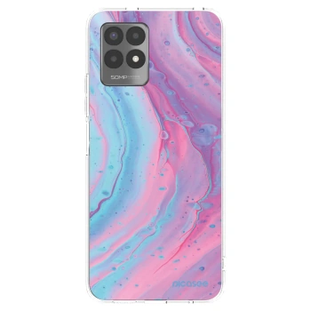 Picasee silikonska prozirna maskica za Realme 8i - Pink liquid