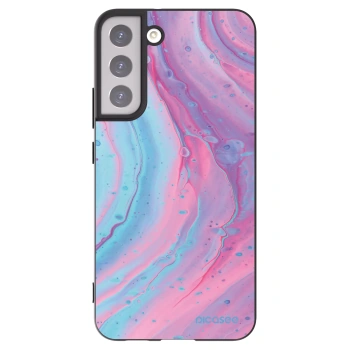 Picasee crna silikonska maskica za Samsung Galaxy S22+ 5G - Pink liquid
