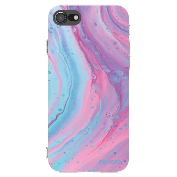 Picasee silikonska prozirna maskica za Apple iPhone SE 2022 - Pink liquid