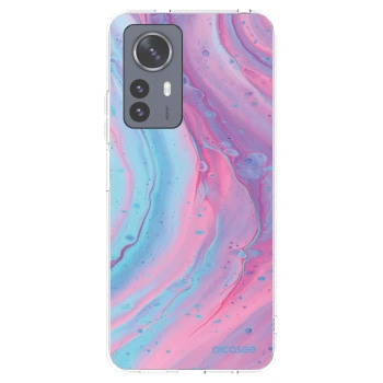 Picasee silikonska prozirna maskica za Xiaomi 12 Pro - Pink liquid