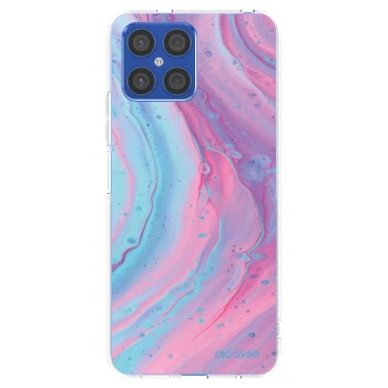 Picasee silikonska prozirna maskica za Honor X8 4G - Pink liquid
