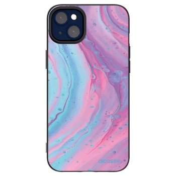 Picasee crna silikonska maskica za Apple iPhone 14 Plus - Pink liquid