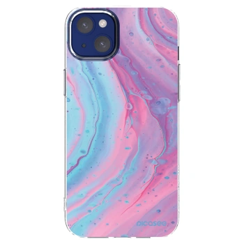 Picasee silikonska prozirna maskica za Apple iPhone 14 Plus - Pink liquid